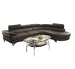 LUXURY ESPRESSO FAUX LEATHER SECTIONAL SOFA SET WITH FLIP-UP HEADREST – 2PC