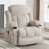 Ultimate Beige Swing Recliner Sofa with Heated Massage, USB Ports & Cup Holders – Cozy Relaxation Redefined