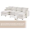 ULTIMATE 6-SEAT U-SHAPE MODULAR SOFA | CHENILLE SECTIONAL COUCH SET W/ PILLOWS