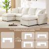 ULTIMATE 6-SEAT U-SHAPE MODULAR SOFA | CHENILLE SECTIONAL COUCH SET W/ PILLOWS