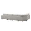 LUXURIOUS L-SHAPED MODULAR SECTIONAL SOFA WITH ARMRESTS & WOODEN FRAME - STYLISH CREAM BEIGE COMFORT