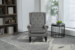 COOLMORE Wood Frame Armchair, Modern Accent Chair Lounge Chair with Sturdy Wood Legs for Living Room Bedroom(Dark Gray)