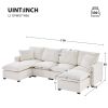 ULTIMATE 6-SEAT U-SHAPE MODULAR SOFA | CHENILLE SECTIONAL COUCH SET W/ PILLOWS