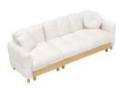 BEIGE 3-SEATER TECH CLOTH LIFT SOFA BED | COMPACT STORAGE SOFA FOR SMALL SPACES