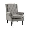 COOLMORE Wood Frame Armchair, Modern Accent Chair Lounge Chair with Sturdy Wood Legs for Living Room Bedroom(Dark Gray)