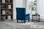 NAVY WOOD FRAME ACCENT CHAIR - MODERN LOUNGE SEATING WITH STURDY WOOD LEGS | COOLMORE ARMCHAIR FOR LIVING ROOM & BEDROOM