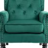 STYLISH GREEN WOOD FRAME ACCENT CHAIR – MODERN LOUNGE SEATING FOR LIVING ROOM & BEDROOM