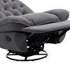 360Â° Swivel Recliner Adjustable Chair Chenille Glider Swivel Reclining Sofa Chair with Black Metal Round Base - Gray