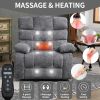 Lift Recliner Chair Heat Massage Dual Motor Infinite Position Up to 350 LBS Large Electric Power Lift Recliners with Power-Remote