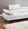 Luxurious White Faux Leather Sectional Sofa Set | 2-Piece Modern Living Room Couch, Right-Facing Chaise, Left-Facing Sofa