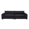 104.72 inch Fabric Couches for Living Room, Mid Century Modern Sofas for Bedroom, Apartment, Office BLACK