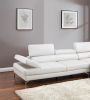 Luxurious White Faux Leather Sectional Sofa Set | 2-Piece Modern Living Room Couch, Right-Facing Chaise, Left-Facing Sofa