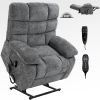 Lift Recliner Chair Heat Massage Dual Motor Infinite Position Up to 350 LBS Large Electric Power Lift Recliners with Power-Remote