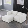 modular sofa BEIGE chenille fabric, simple and grand, the seat and back is very soft. this is also a KNOCK DOWN sofa