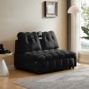 LUXURY BLACK VELVET SOFA BED | PULL-OUT, REMOVABLE BACKREST, USB PORT & SWIVEL PHONE STAND