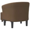 Tub Chair with Footstool Brown Fabric