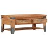 STUNNING BROWN ACACIA WOOD COFFEE TABLE – 43.3”X20.5”X17.7” | ELEGANT SOLID WOOD ACCENT TABLE FOR MODERN LIVING ROOMS