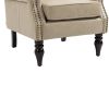 COOLMORE Wood Frame Armchair, Modern Accent Chair Lounge Chair with Sturdy Wood Legs for Living Room Bedroom(Camel PU)