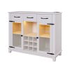 47" MODERN FARMHOUSE BUFFET CABINET WITH LED & WINE RACK