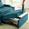 Luxurious 3-in-1 Blue Velvet Armchair Sofa Bed | Modern Convertible Couch for Living Room