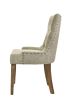 Yotam Side Chair, Beige Fabric & Salvaged Oak Finish  (Set-2)