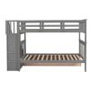 GRAY TWIN-OVER-TWIN BUNK BED WITH 3 DRAWERS - SPACE SAVER FOR BEDROOM & DORM