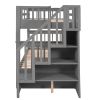 GRAY TWIN-OVER-TWIN BUNK BED WITH 3 DRAWERS - SPACE SAVER FOR BEDROOM & DORM