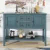 VINTAGE DARK BLUE CONSOLE TABLE - CAMBRIDGE COLLECTION | 4 DRAWERS & SHELF STORAGE FOR LIVING ROOM, ENTRYWAY, KITCHEN