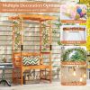 Stunning 6.2 FT Tall Garden Arbor with Pergola & Cozy 2-Seat Bench – Perfect for Lawn & Backyard Decor