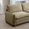 Two-Seater Sofa with One Footrest, L-Shaped 2-Seater Sofa with Ottoman for Small Living Spaces,Tan Corduroy