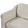 ULTRA-LUXE WHITE VELVET 4PC SECTIONAL SOFA w/ OTTOMAN & RIGHT CHAISE – 122”x91” | Spacious, Modern Comfort