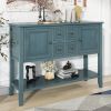 VINTAGE DARK BLUE CONSOLE TABLE - CAMBRIDGE COLLECTION | 4 DRAWERS & SHELF STORAGE FOR LIVING ROOM, ENTRYWAY, KITCHEN