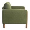 OVERSIZED GREEN ACCENT CHAIR | LUXE UPHOLSTERED SOFA WITH WALNUT LEGS & CURVED ARMS