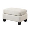 ULTRA-LUXE WHITE VELVET 4PC SECTIONAL SOFA w/ OTTOMAN & RIGHT CHAISE – 122”x91” | Spacious, Modern Comfort