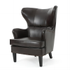 LUXURIOUS DARK BROWN HIGH BACK LEATHER CHAIR | ELEGANT & COMFORTABLE PU DESIGN