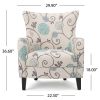 STUNNING VINTAGE FLORAL CLUB CHAIR - ELEGANT WHITE & BLUE - CLASSIC STYLE & COMFORT