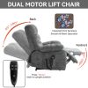 Lift Recliner Chair Heat Massage Dual Motor Infinite Position Up to 350 LBS Large Electric Power Lift Recliners with Power-Remote