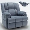 ULTIMATE BLUE COMFY SWIVEL ROCKER RECLINER CHAIR