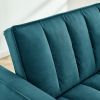 Luxurious 3-in-1 Blue Velvet Armchair Sofa Bed | Modern Convertible Couch for Living Room