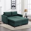 2 Seat Module Sectional Sofa Couch With 2 Ottoman for living room,Seat Cushion and Back Cushion Non-Removable and Non-Washable,Green