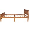 QUEEN SIZE OAK WOOD PLATFORM BED | STURDY SLAT SUPPORT & ELEGANT HEADBOARD