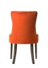 Farren Side Chair, Orange Velvet & Espresso Finish (Set-2)