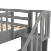 GRAY TWIN-OVER-TWIN BUNK BED WITH 3 DRAWERS - SPACE SAVER FOR BEDROOM & DORM