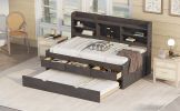 Charming Twin Captain's Bed with Bookshelves, Storage Drawers & Trundle - Antique Gray | Stylish & Functional