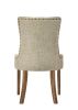 Yotam Side Chair, Beige Fabric & Salvaged Oak Finish  (Set-2)