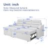 MH83.5" Convertible Sleeper Combo Sofa, Convertible Sofa Bed Polyester Pullout Bed with Storage Recliner and Cup Holder for Living Room, Tight Spaces