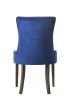 Farren Side Chair, Blue Velvet & Espresso Finish  (Set-2)