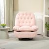 PINK 360° SWIVEL RECLINER | CHENILLE GLIDER CHAIR W/ BLACK METAL BASE