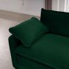 Green Corduroy Fabric, Comfortable Single Chair Deep Seat Sofa With One Pillow, Suitable for Living Room and Bedroom, Club Multiple Occasions