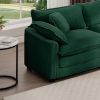 Green Corduroy Fabric, Comfortable Single Chair Deep Seat Sofa With One Pillow, Suitable for Living Room and Bedroom, Club Multiple Occasions